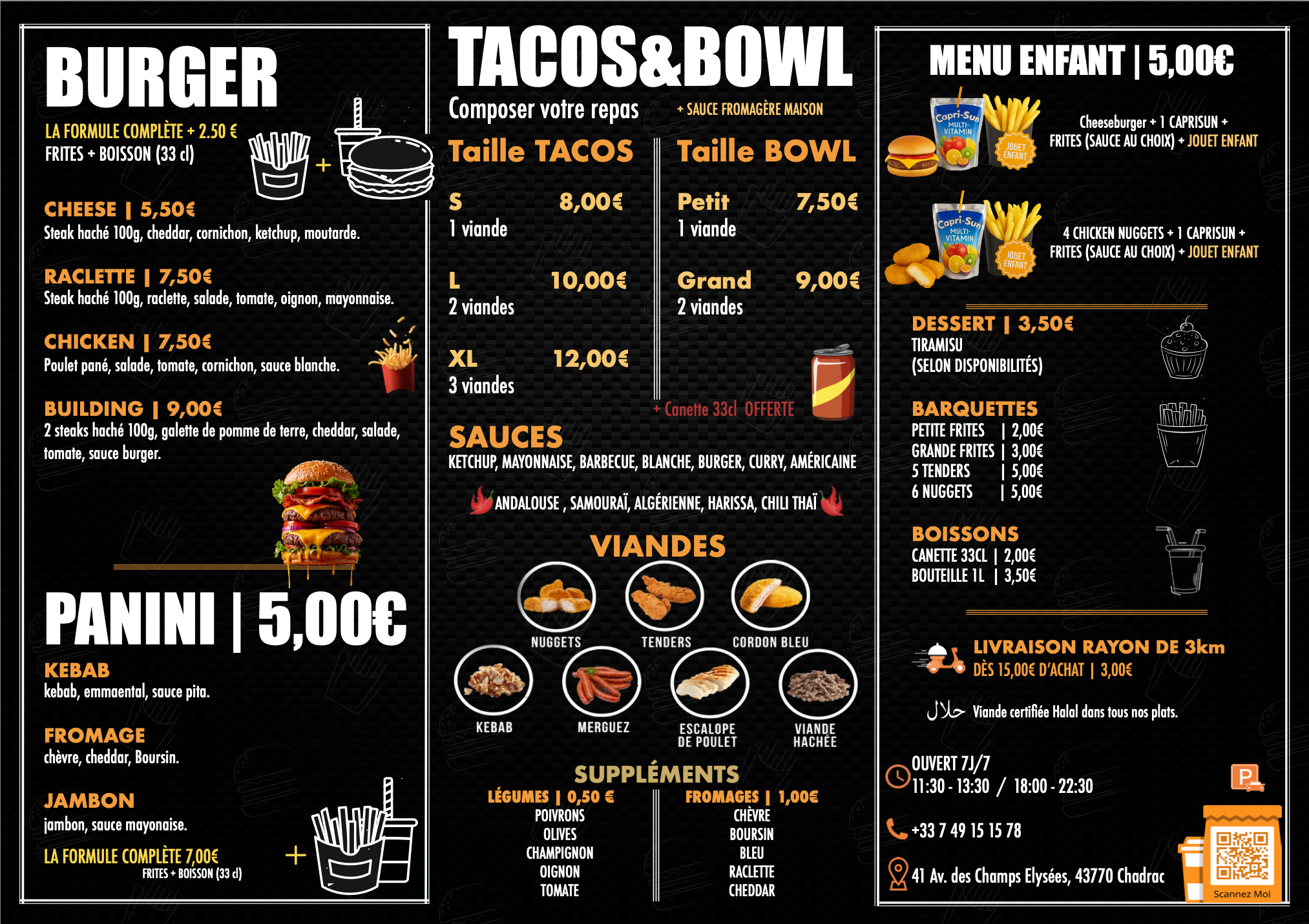 La Baraque Menu Burger